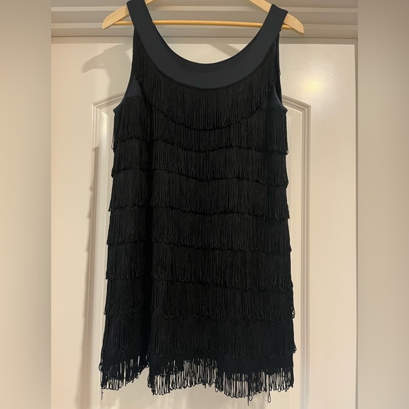 Elegant Black Fringe Dress - Picture 1 of 2